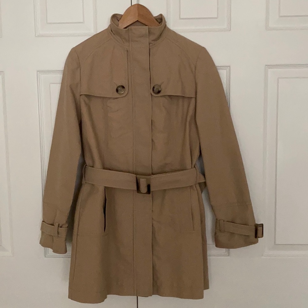 Marks & Spencer UK Autograph Collection beige short trench coat.  US size 6